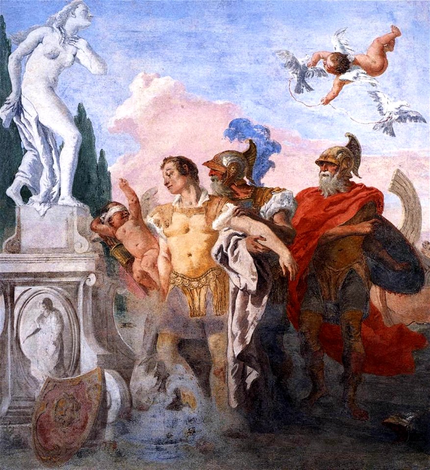 Giovanni Domenico Tiepolo - Rinaldo Leaving the Garden of Armida - WGA22388