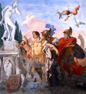 Giovanni Domenico Tiepolo - Rinaldo Leaving the Garden of Armida - WGA22388