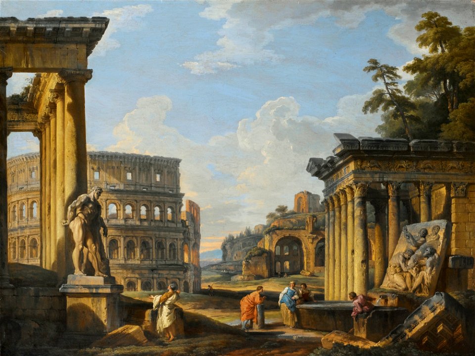 GIOVANNI PAOLO PANINI PIACENZA 1691 - 1765 ROME CAPRICCIO OF CLASSICAL RUINS