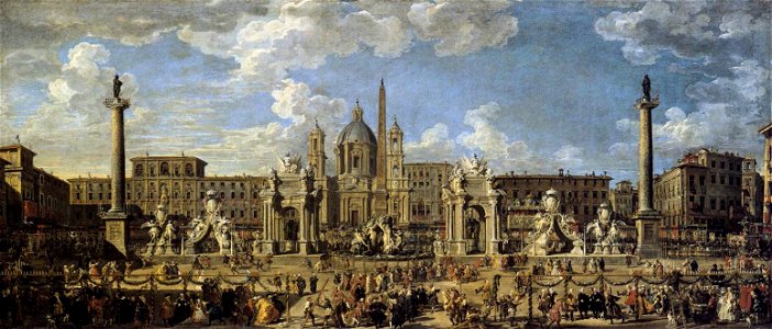 Giovanni Paolo Pannini - Piazza Navona in Rome - WGA16976
