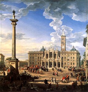 Giovanni Paolo Pannini - The Piazza and Church of Santa Maria Maggiore - WGA16974