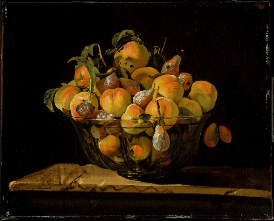 Giovanni Paolo Spadino - Peaches and Pears in a Glass Bowl - 59.193 - Museum of Fine Arts