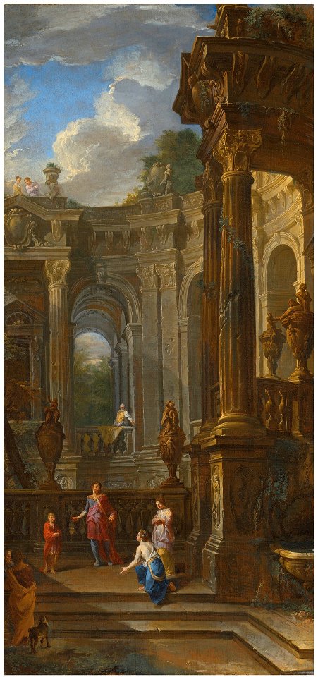 Giovanni paolo panini An architectural capriccio with David, Bathsheba and Solomon 070904)