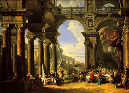 Giovanni Paolo Panini The Wedding at Cana, about 1725. Free illustration for personal and commercial use.