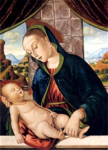 Giovanni Santi - Virgin and Child - WGA20818. Free illustration for personal and commercial use.