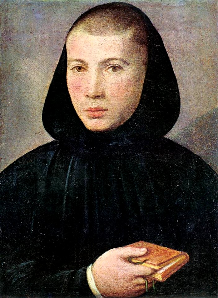 Giovanni Francesco Caroto - Portrait of a Young Benedictine - WGA04281