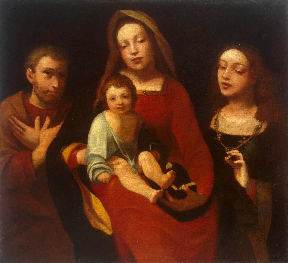 Giovanni Francesco Caroto - Madonna and Child with Sts Francis and Catherine - WGA4282