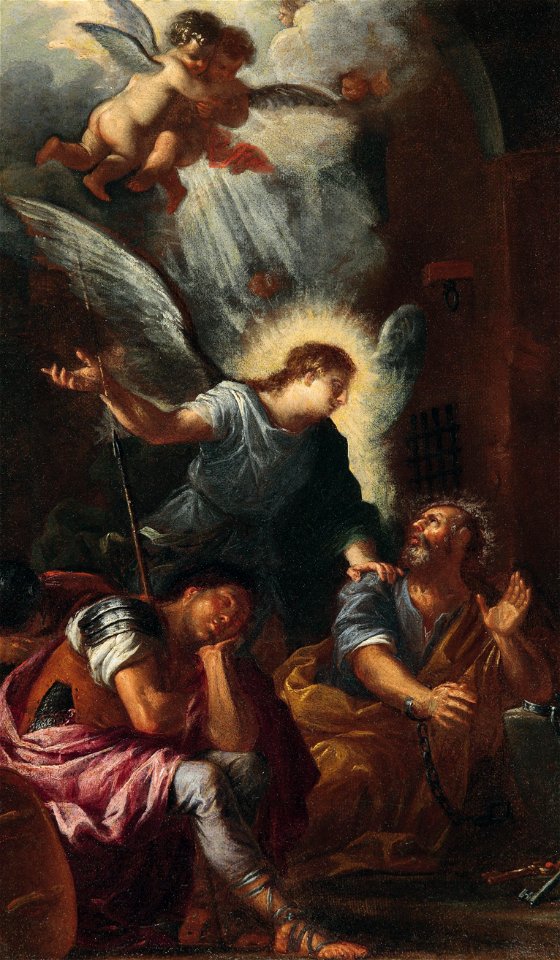 Giovanni Ghisolfi Bozzetto für Sta Maria della Vittoria Milano 2 Befreiung des hl Petrus