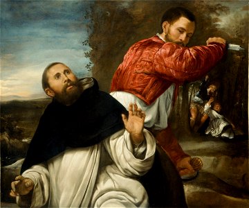 Giovanni Girolamo Savoldo - The Death of St. Peter Martyr - 2001.330 - Art Institute of Chicago. Free illustration for personal and commercial use.