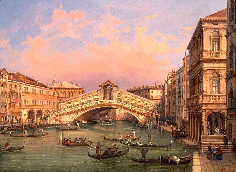 Giovanni Grubacs - Venice, a view of the Rialto Bridge