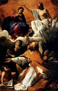 Giovanni Lanfranco - Coronation of the Virgin with St Augustine and St William of Aquitaine - WGA12447