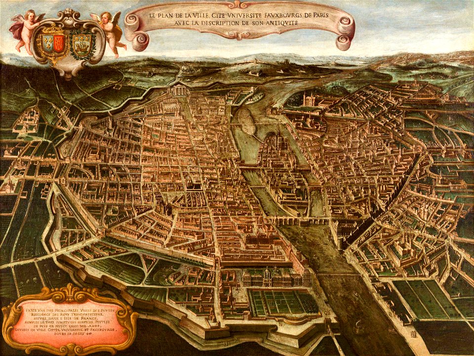 Giovanni Maria Tamburini, Le plan de la ville, cité, université fauxbourg de Paris, 1632-1641 - Paris Musées