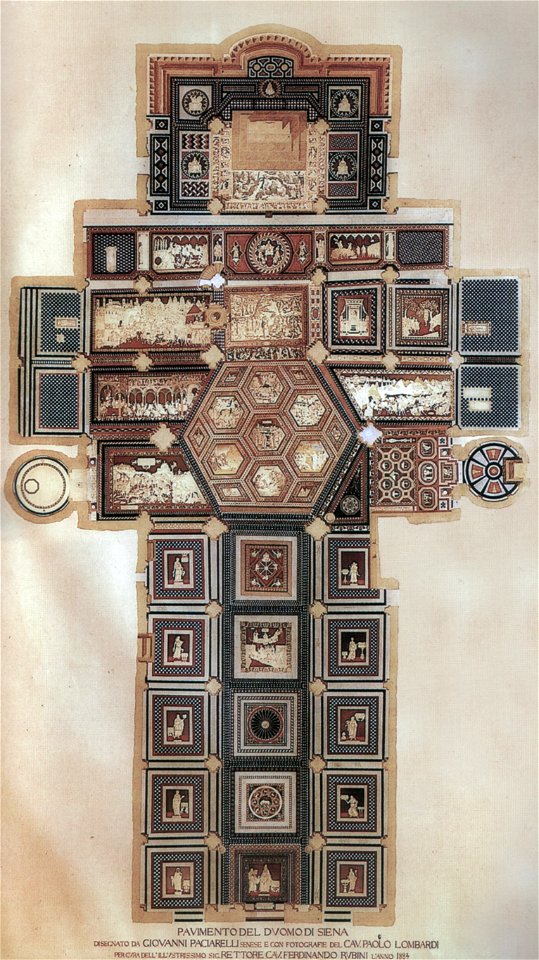 Giovanni paciarelli, schema del pavimento del duomo di siena, 1884