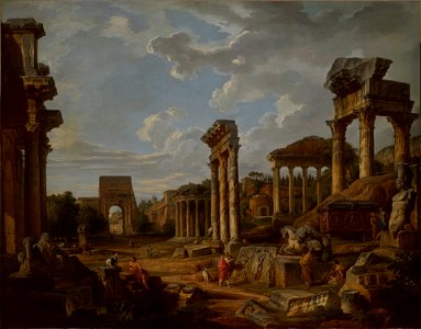 Giovanni Paolo Panini - A Capriccio of the Roman Forum - 1964.41 - Yale University Art Gallery