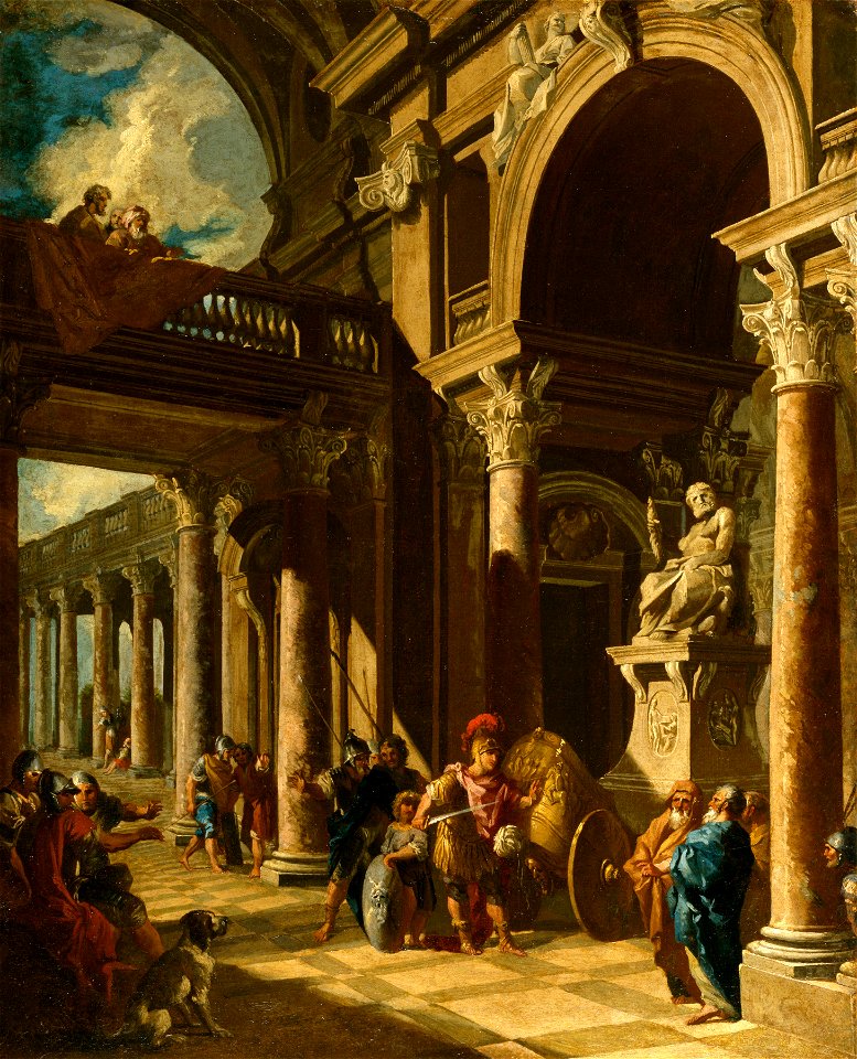 Giovanni Paolo Panini - Alexander the Great Cutting the Gordian Knot - Walters 37516