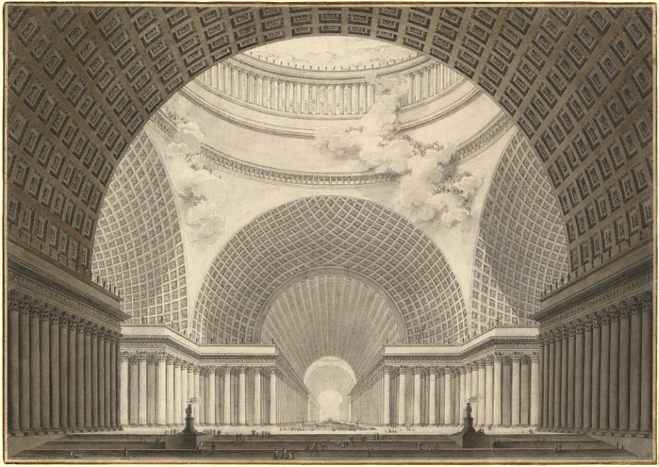 Etienne-Louis Boullée, Perspective View of the Interior of a Metropolitan Church