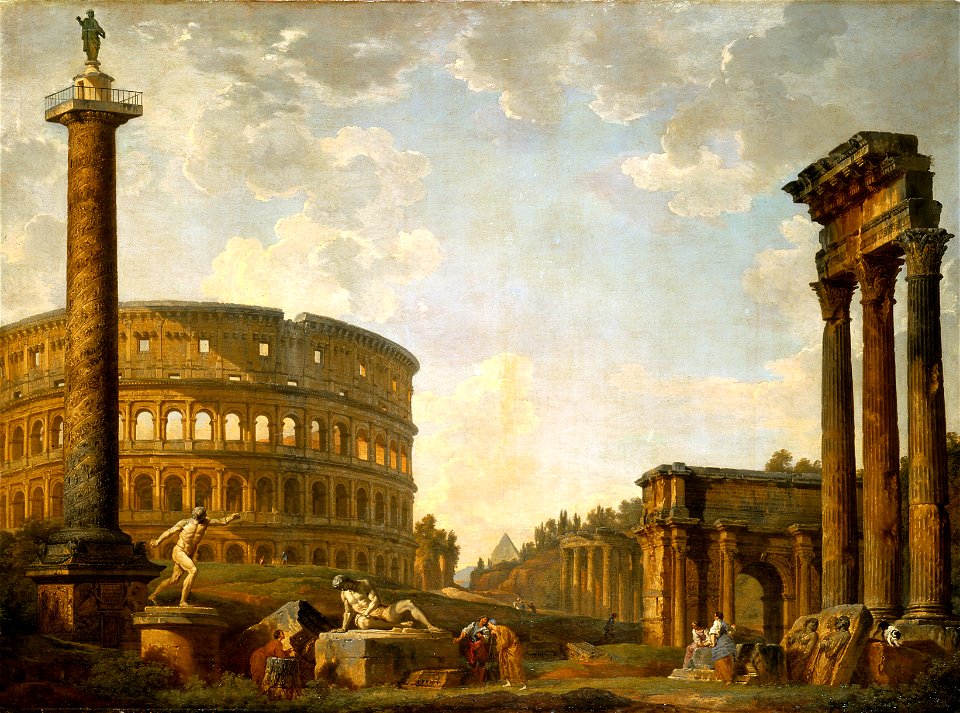 Giovanni Paolo Panini - Roman Capriccio, The Colosseum and Other Monuments - 50.6 - Indianapolis Museum of Art