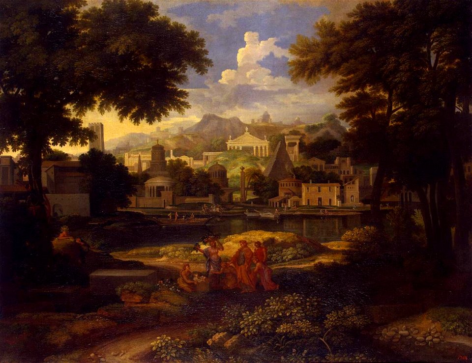 Etienne Allegrain - Landscape with the Finding of Moses - WGA00175
