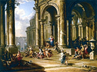 Giovanni Paolo Pannini - Expulsion of the Moneychangers from the Temple - WGA16968. Free illustration for personal and commercial use.