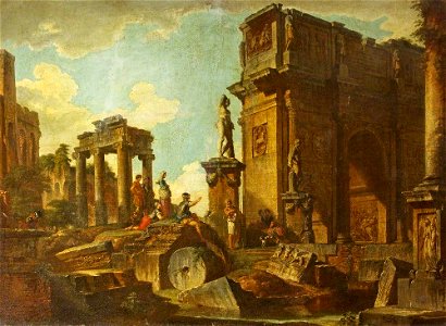 Giovanni Paolo Panini (1691-1765) - Classical Ruins with the Arch of Constantine - 732086 - National Trust
