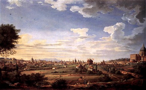 Giovanni Paolo Pannini - View of Rome from Mt. Mario, in the Southeast - WGA16983. Free illustration for personal and commercial use.
