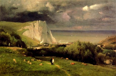 Etretat George Inness 1875. Free illustration for personal and commercial use.