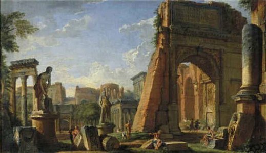 Giovanni Paolo Pannini - Capriccio met motieven van het Forum Romanum - 3146 (OK) - Museum Boijmans Van Beuningen
