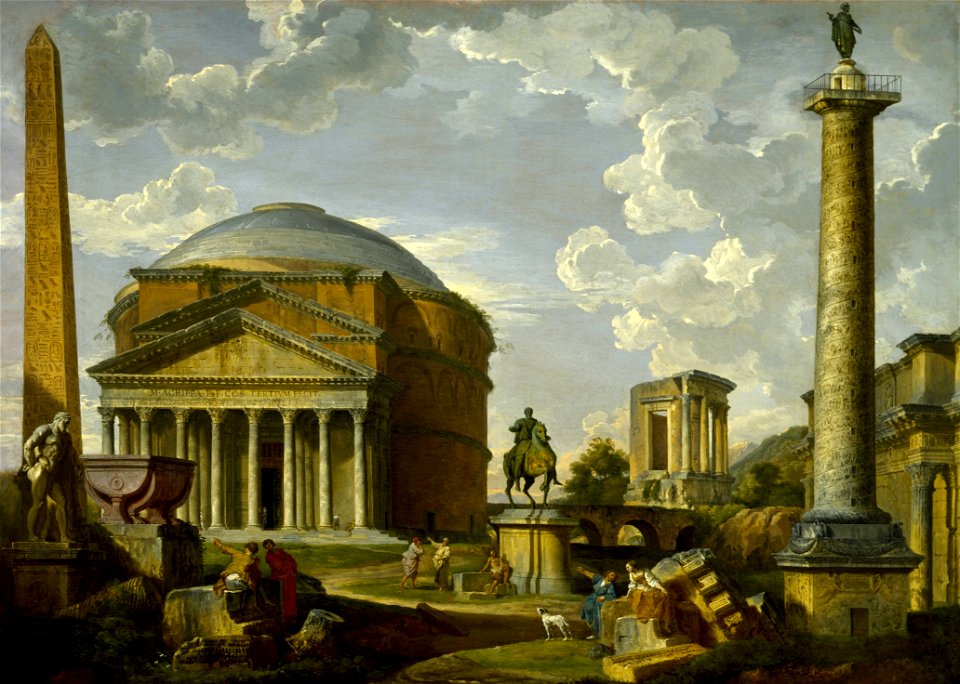 Giovanni Pauolo Panini - Fantasy View with the Pantheon and other Monuments of Ancient Rome - Google Art Project