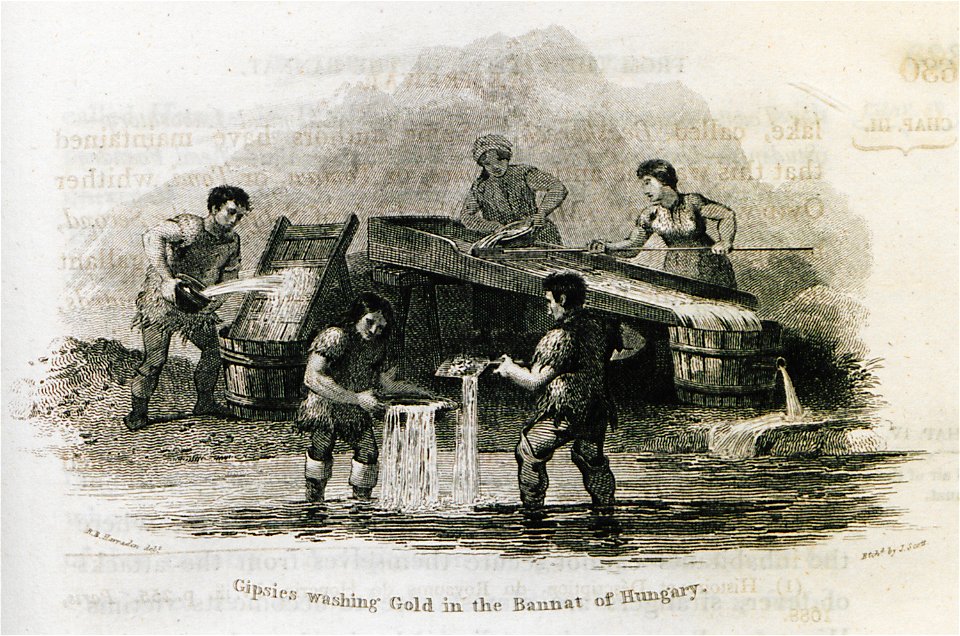 Gipsies washing Gold in the Bannat of Hungary - Clarke Edward Daniel - 1816