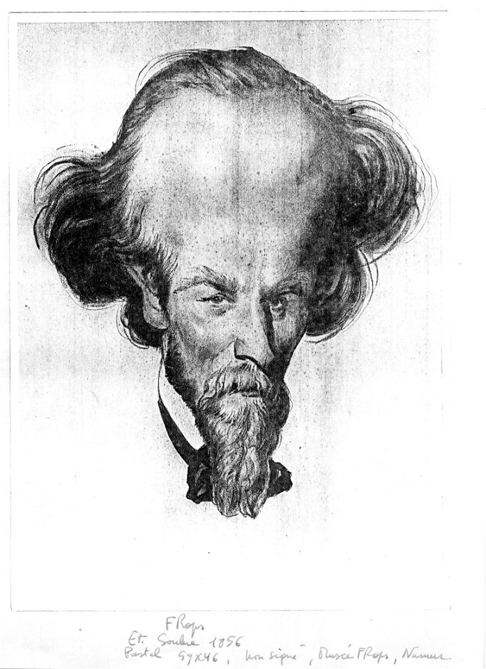 Etienne Soubre Portrait Caricature Etienne Rops