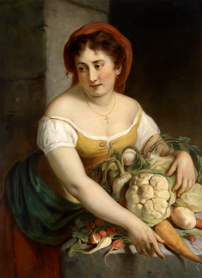 Eugen Felix (attr) Die Marktfrau
