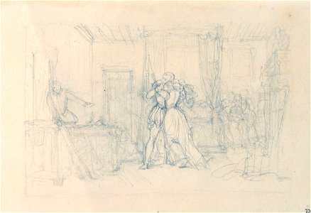 Etude d'après Henri III et sa cour d'Alexandre Dumas-Paul Delaroche-MBA Lyon 2014