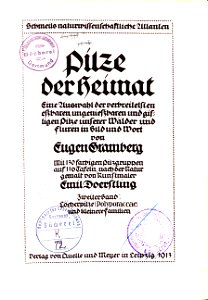 Eugen Gramberg Pilze der Heimat 1913 Titel