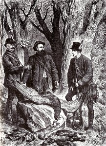 Eugen Homeyer, Alfred Brehm és Rudolf trónörökös sasvadászaton 1878. Free illustration for personal and commercial use.