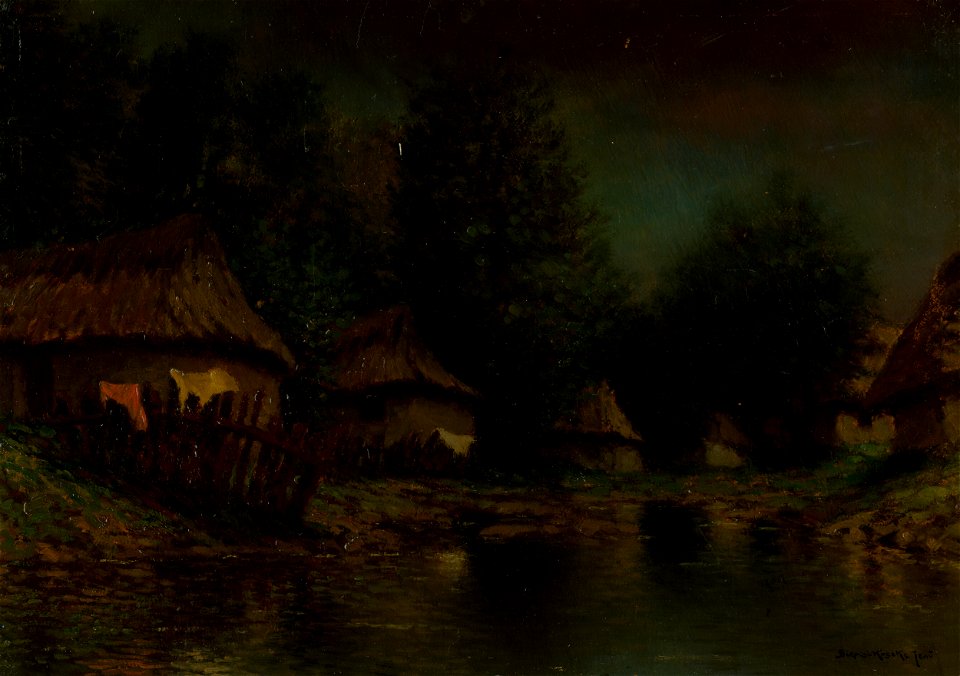 Eugen Szepesi-Kuszka - Chalupy pri potoku - O 12 - East Slovak Gallery