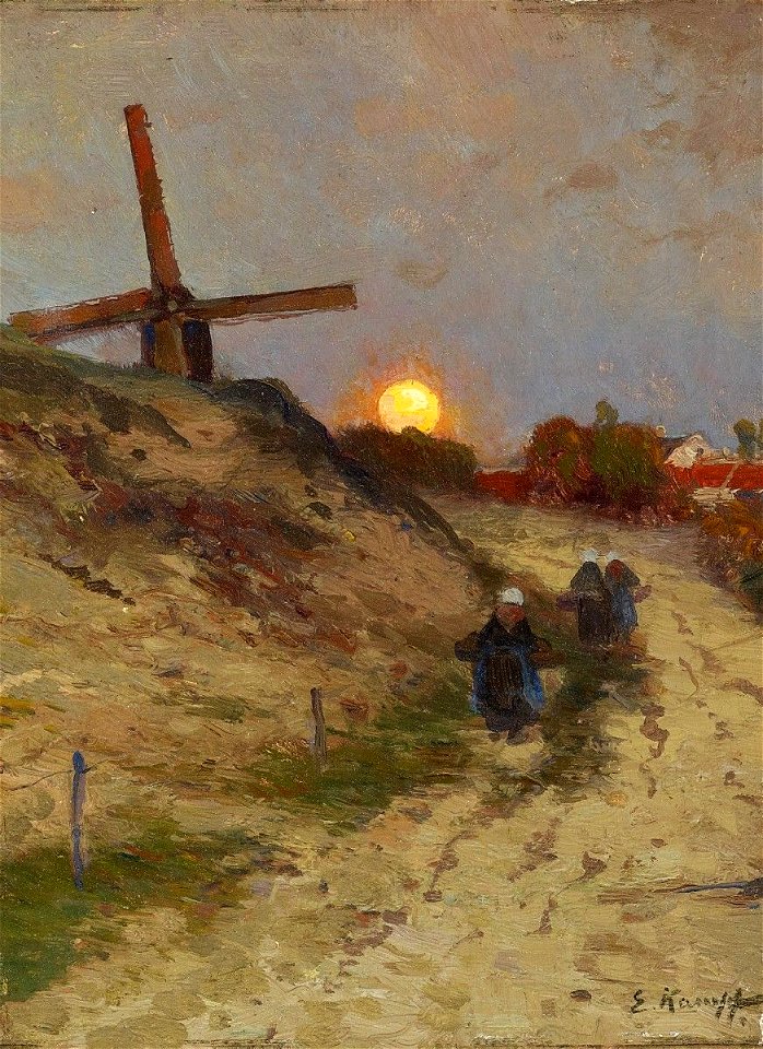 Eugen Kampf Mondaufgang in den Dünen