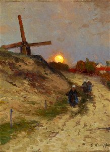 Eugen Kampf Mondaufgang in den Dünen