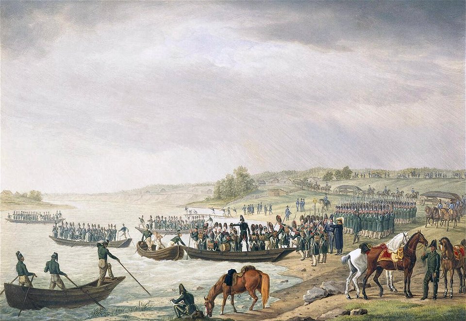 Eugene Beauharnais Crossing Niemen 1812