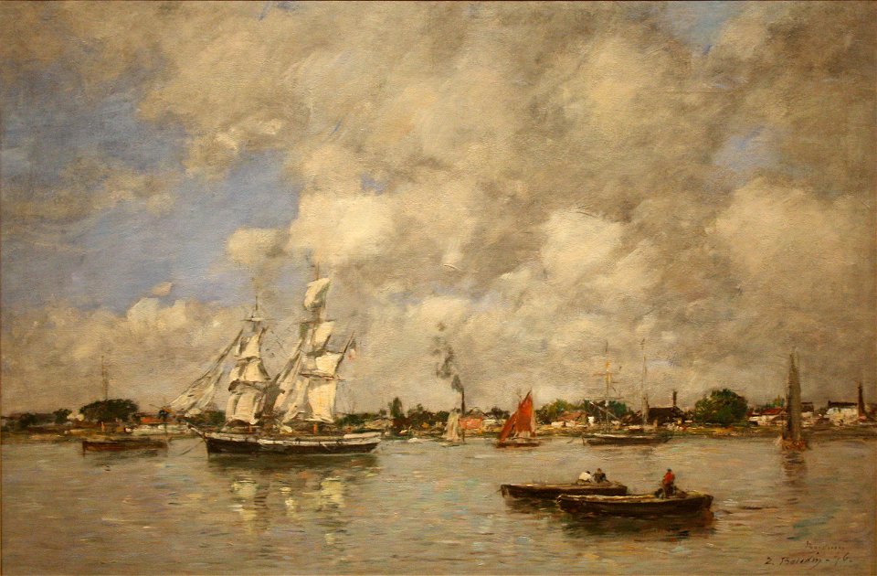 Eugene Boudin - Bordeaux, Boats on the Garonne (1876)