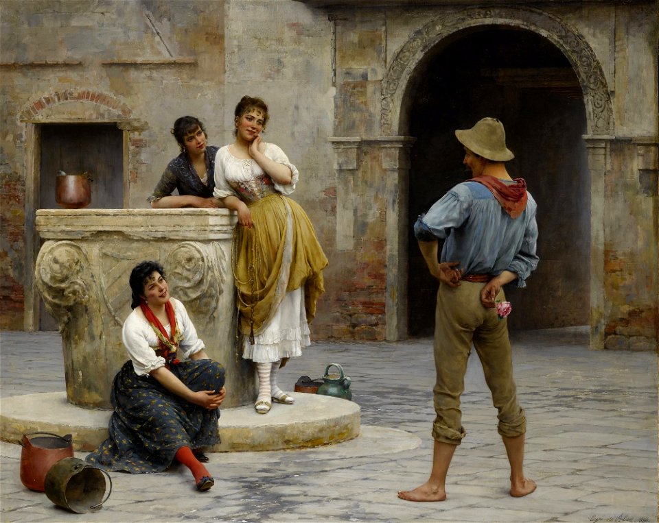Eugene de Blaas - Flirtation (1894)