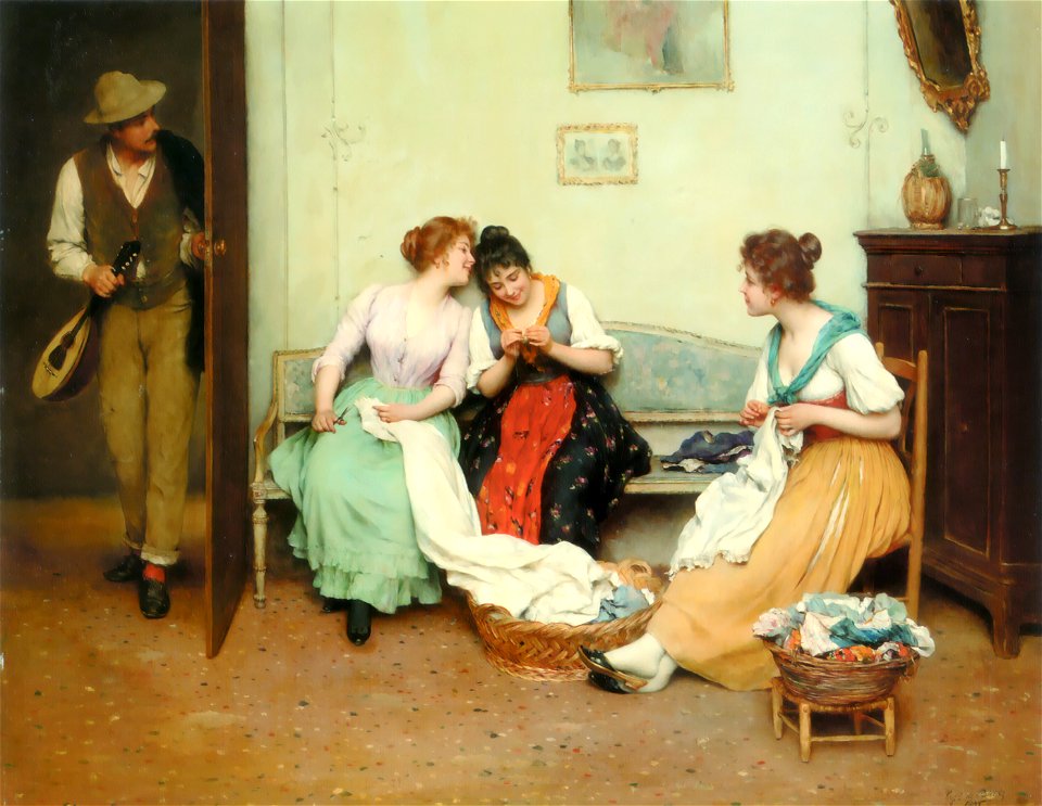 Eugene de Blaas The Friendly Gossips