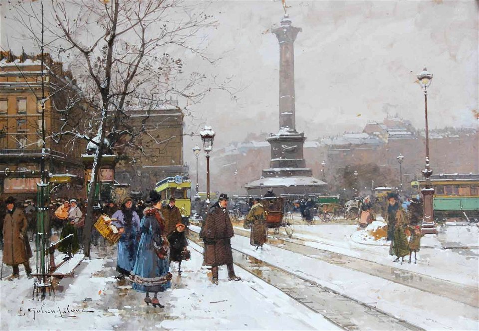 Eugene Galien-Laloue (1854 - 1941) - Place de la Bastille