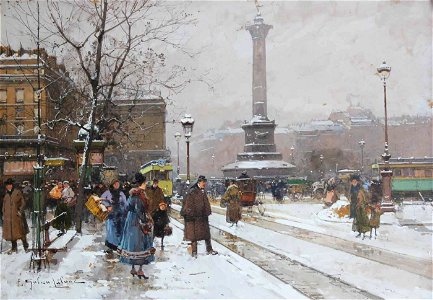 Eugene Galien-Laloue (1854 - 1941) - Place de la Bastille