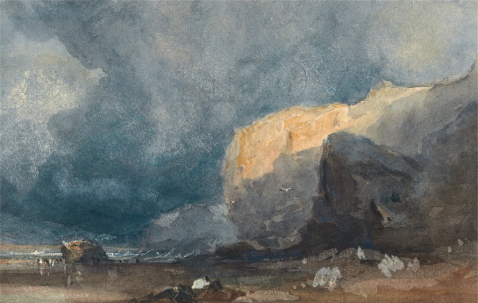 Eugene Isabey - Near Ventnor - Coastal Landscape with Dark Sky - Google Art Project