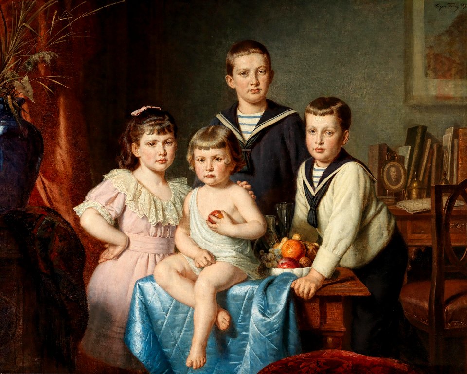 Eugen Felix Porträt von vier Geschwistern 1892