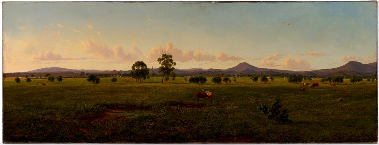 Eugene VON GUÉRard - View of the Gippsland Alps, from Bushy Park on the River Avon - Google Art Project (716240). Free illustration for personal and commercial use.