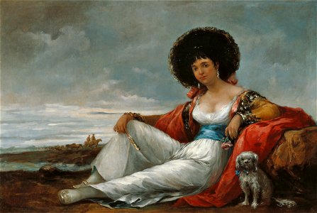 Eugenio Lucas Velázquez Maja with Lapdog 1865