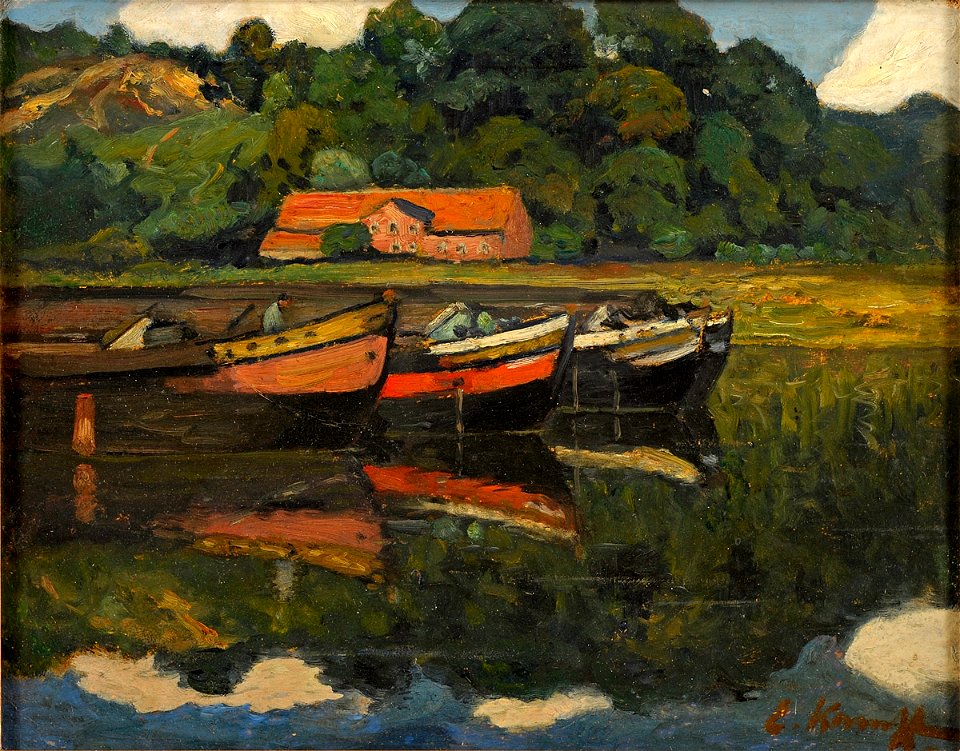 Eugen Kampf Lastboote auf der Schelder