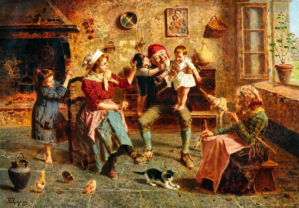 Eugenio Zampighi - A happy family