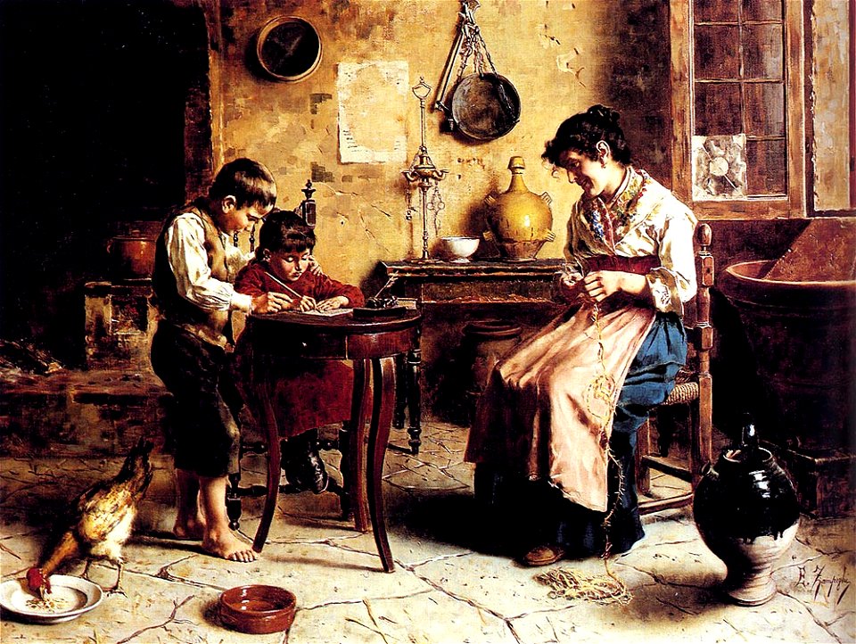 Eugenio Zampighi - The Writing Lesson